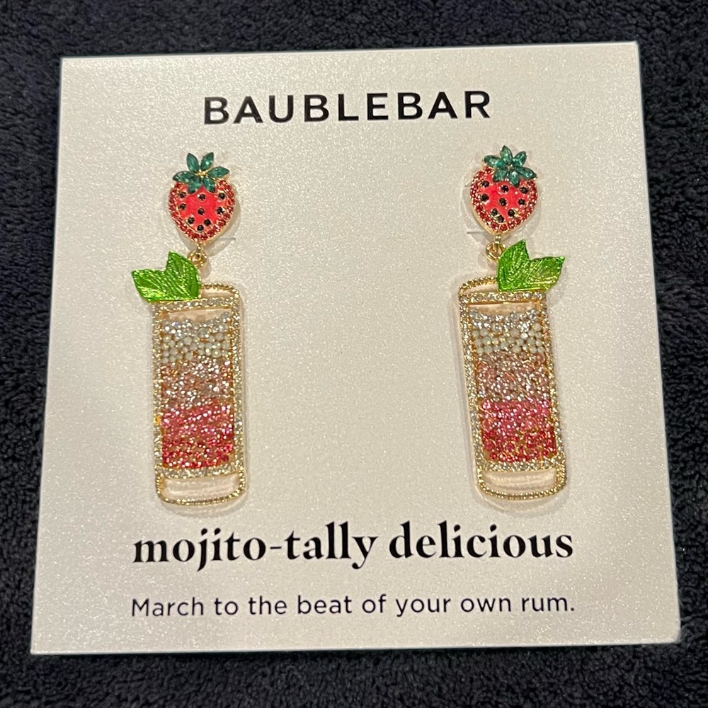 BaubleBar strawberry mojito earrings